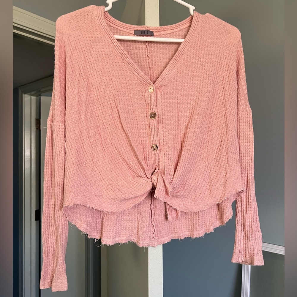 Pink Lily boutique waffle knit top
